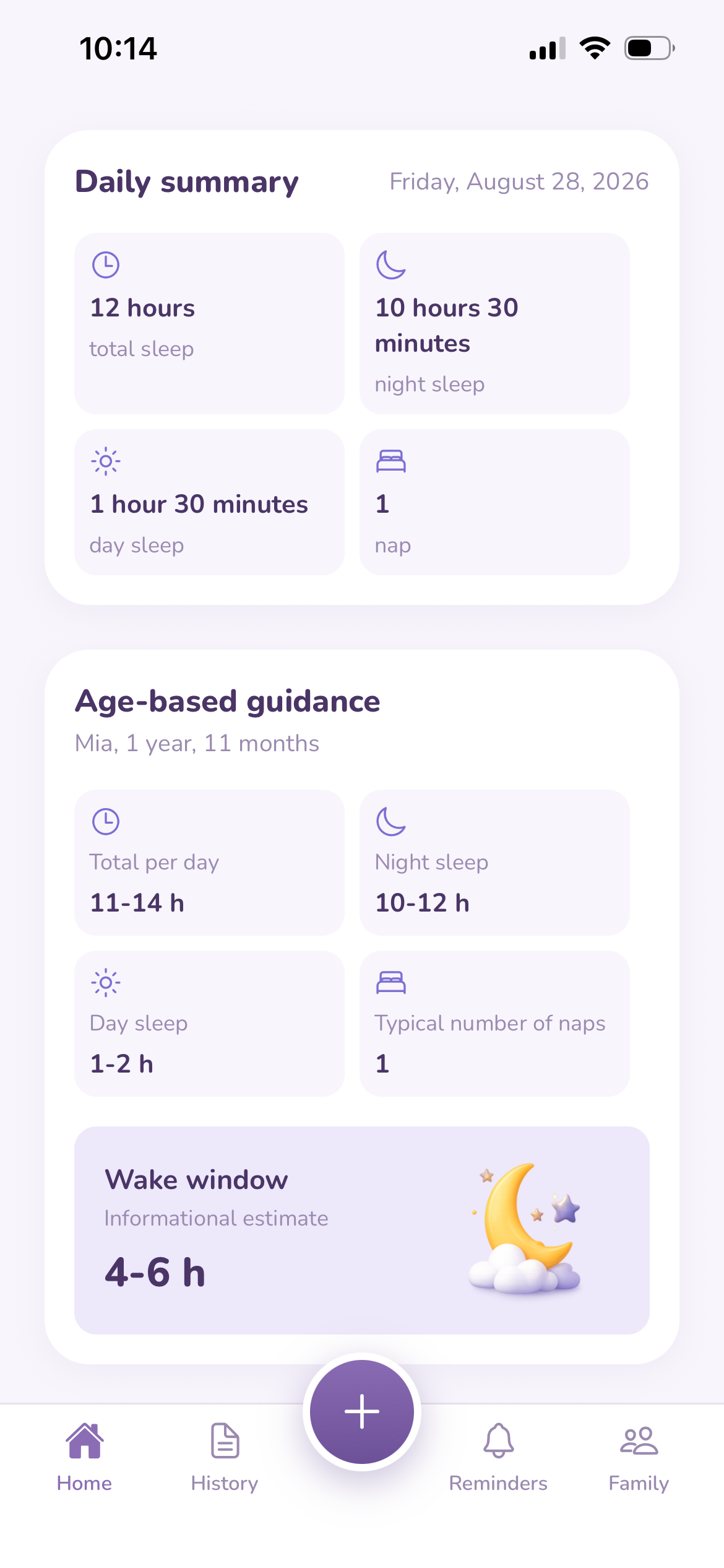 Informational sleep and wake window guidance by age